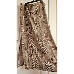 NWT J.JILL‎ midi skirt zip button drawstring side high slits woman Sz TALL 20T